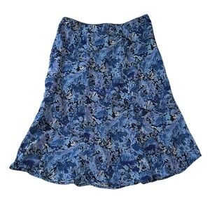 NOTATIONS women's blue floral skirt size medium